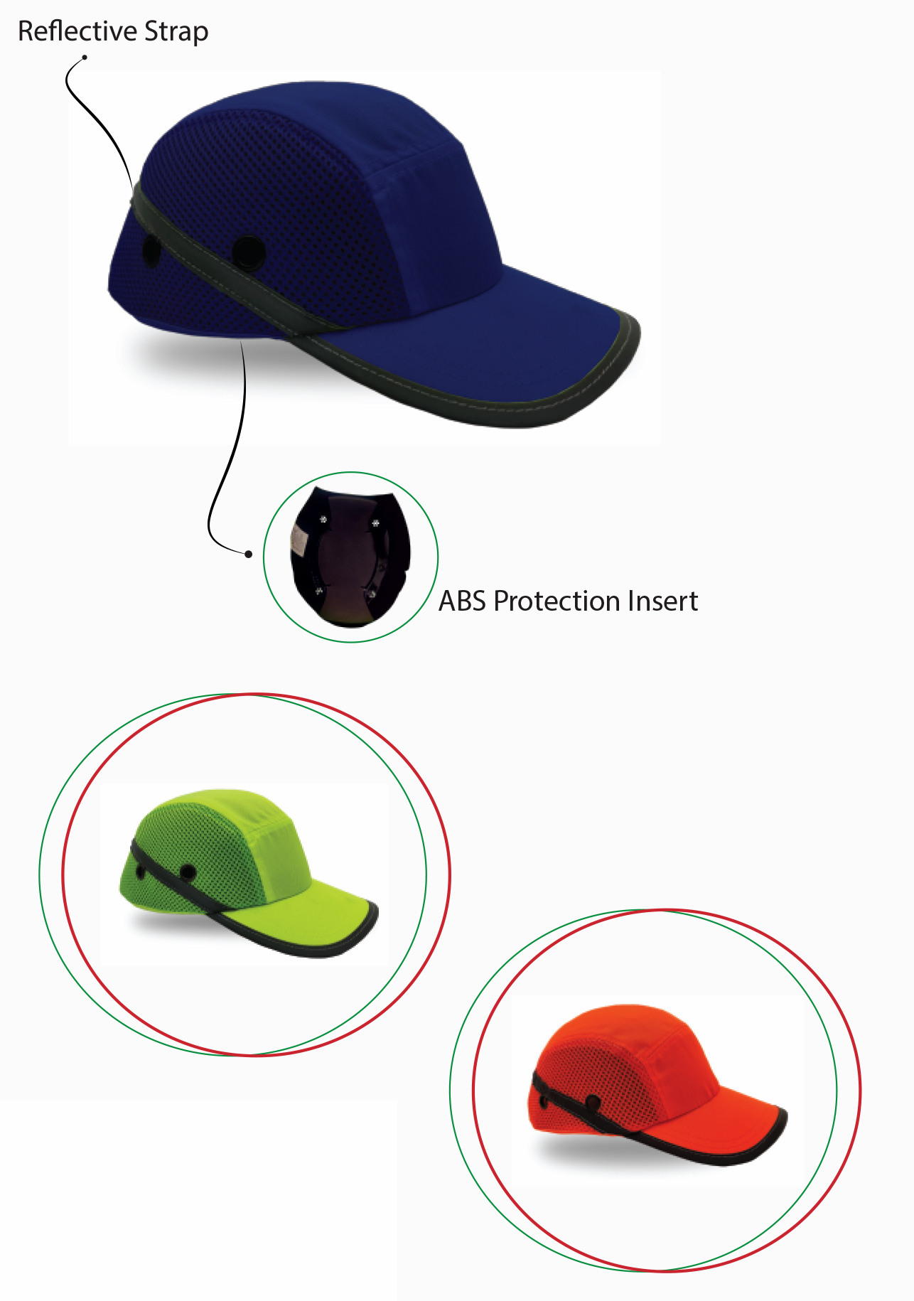 HALF MESH_COTTON REFLECTIVE BUMP CAP